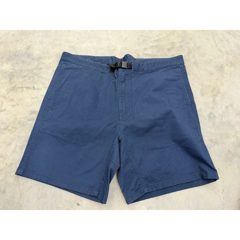 Bearded Goat Shorts Men Large Navy Blue 7" Inseam Belted Outdoor Hiking Gorpcore
